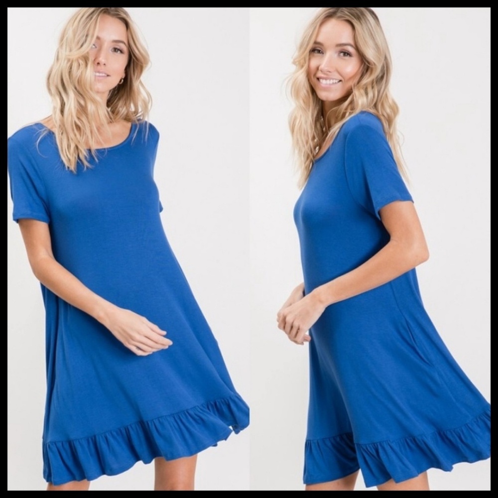 Ruffle Dress, Royal Blue, Gorgeous! NWT!